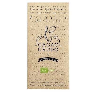 Cioccolato Fondente Bio Granella di Nocciola -Cacao Crudo 50gr